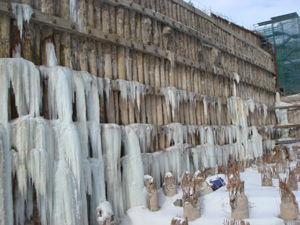 Общий вид стены с установленными датчиками